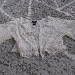 Rue 21 White/Cream Cardigan Lace Medium